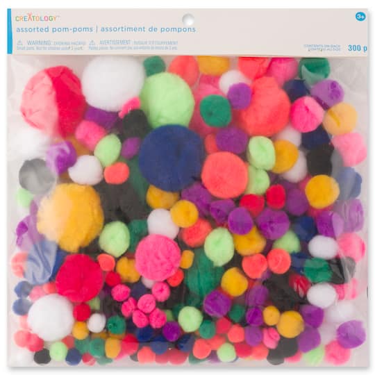 12 Packs: 300 ct. (3,600 total) Bold Mix Pom Poms by Creatology&#x2122;
